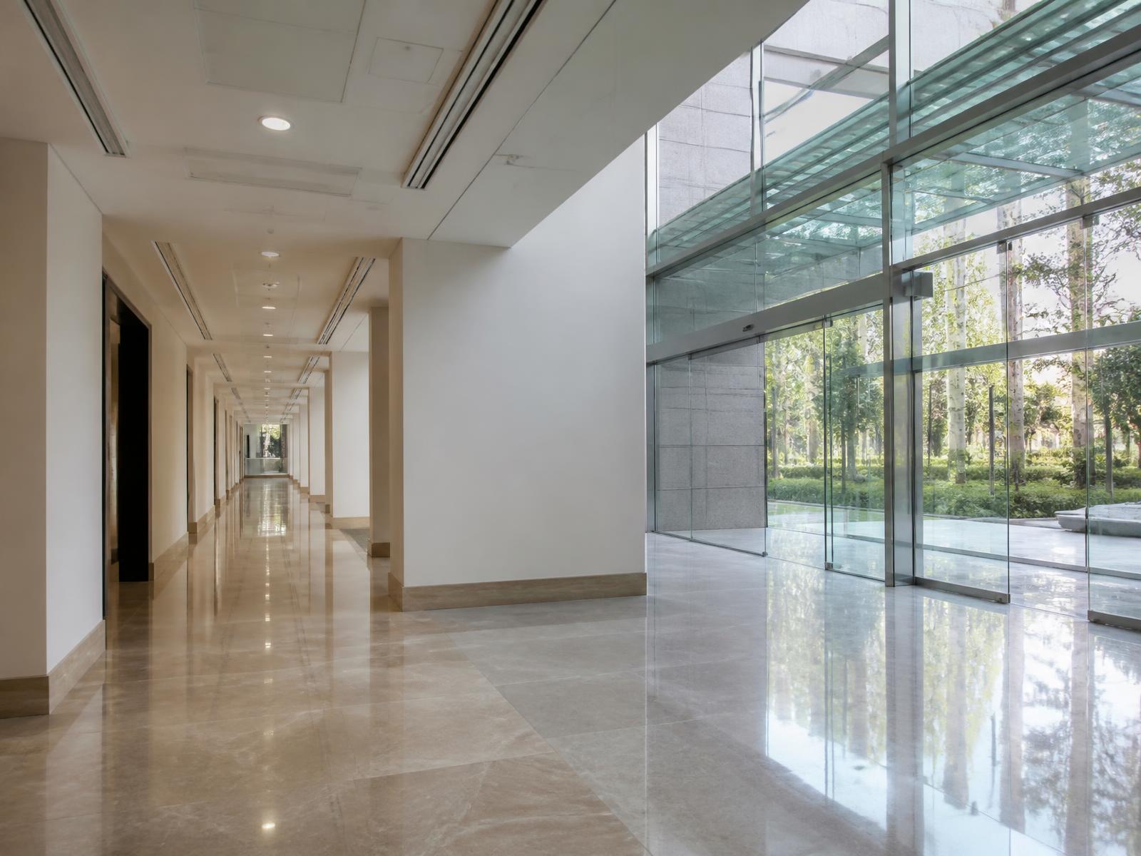 Corporate building corridor within a professionally managed commercial facility
